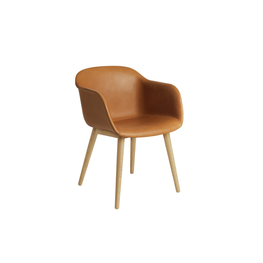 Fiber Armchair - Wood Base, Upholstered