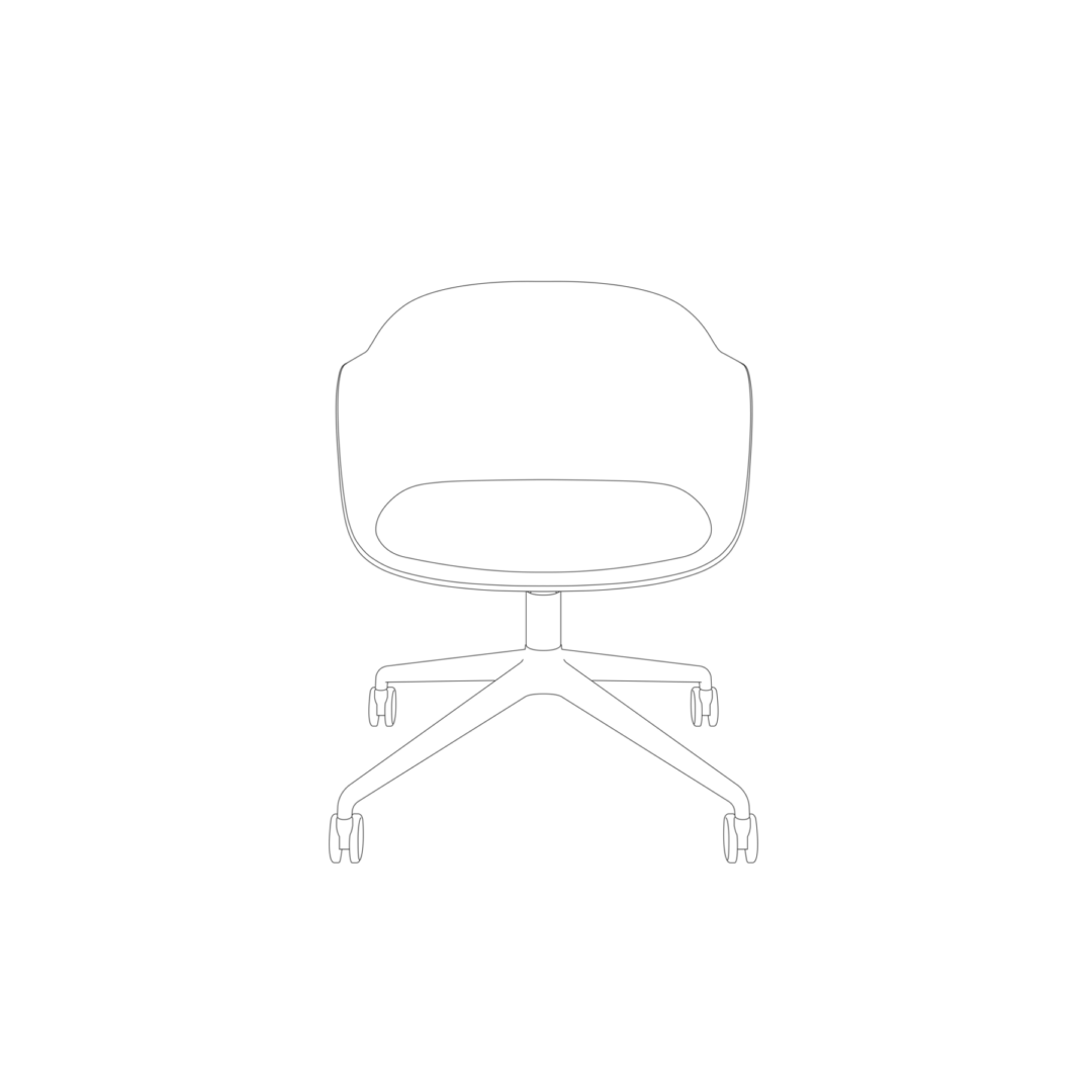 Fiber Conference Armchair - Swivel Base with Castors