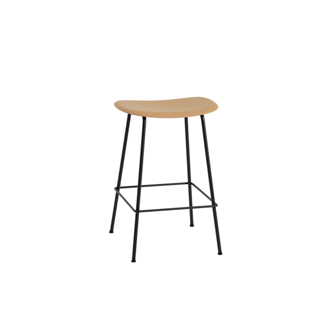 Fiber Counter Stool 65cm, Tube Base with Backrest