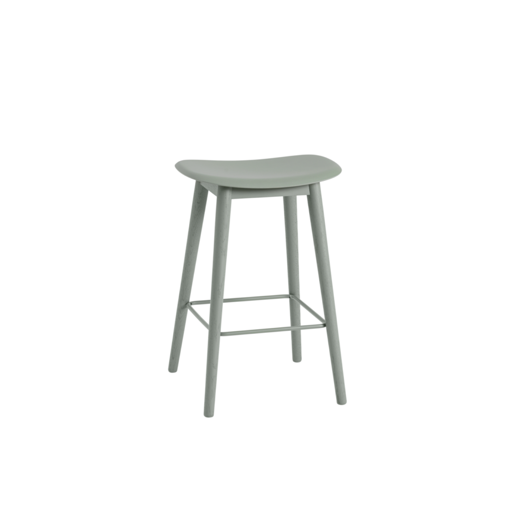 Fiber Counter Stool 65cm, Wood Base