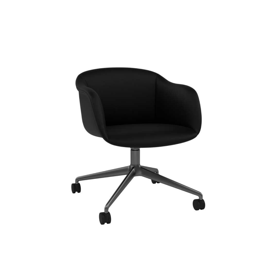 Fiber Soft Armchair - Swivel Base with Castors