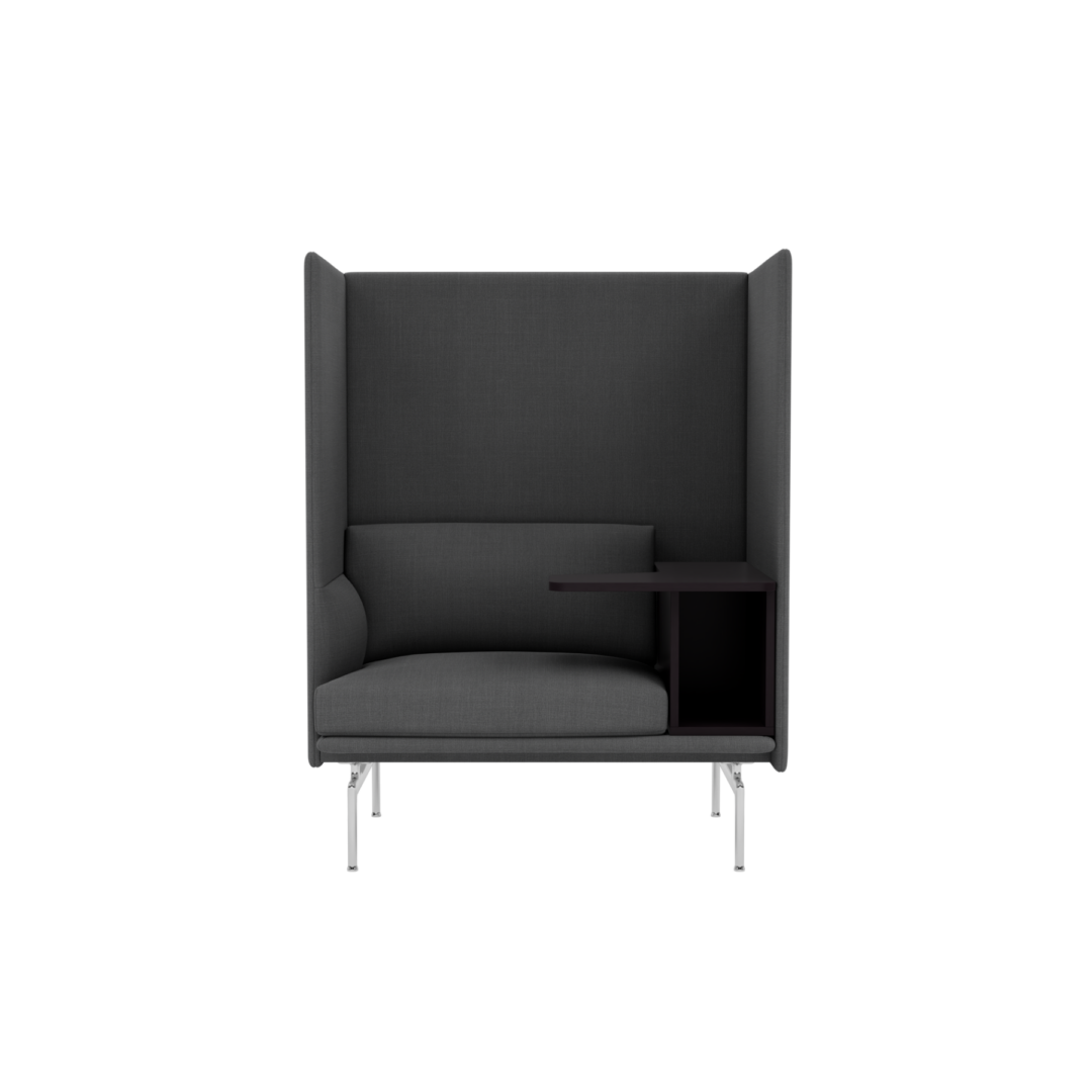 Outline Highback Work 120 - Right, Aluminium Base Image