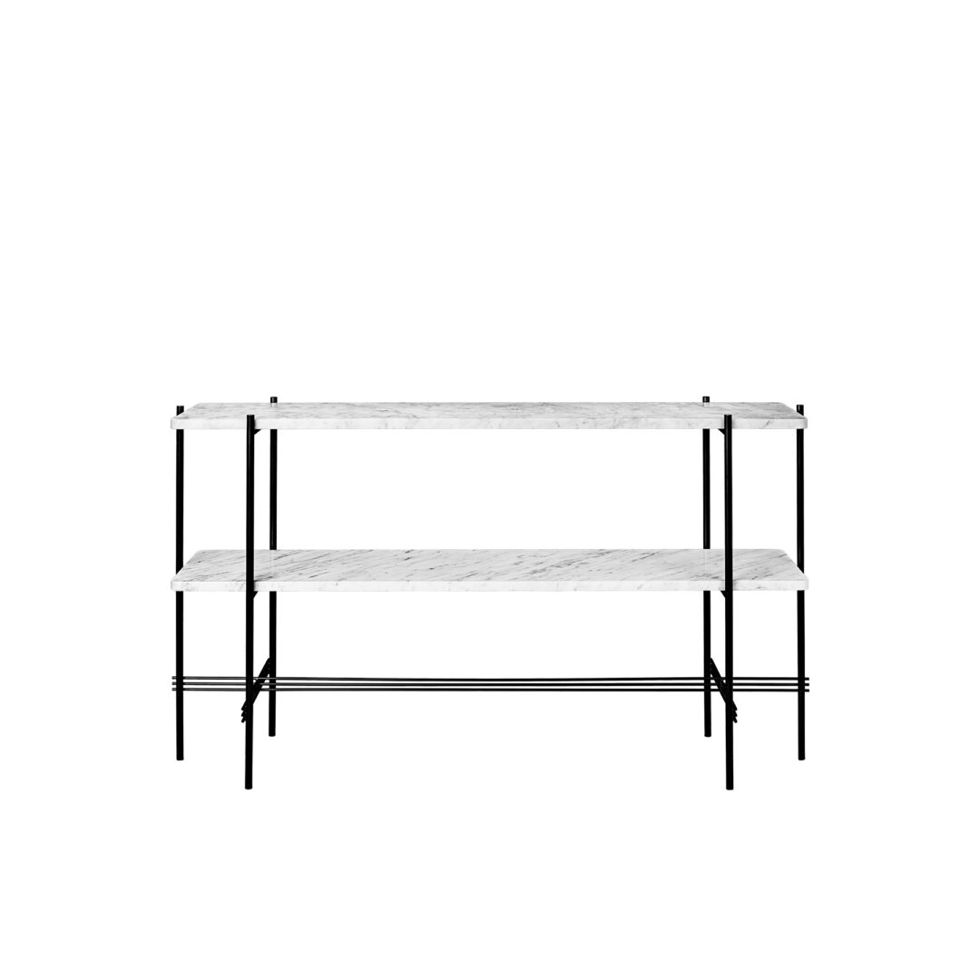 TS-Console_2-Rack_120x30x72_Black_Marble_WhiteCarrara_GB-11260-WC