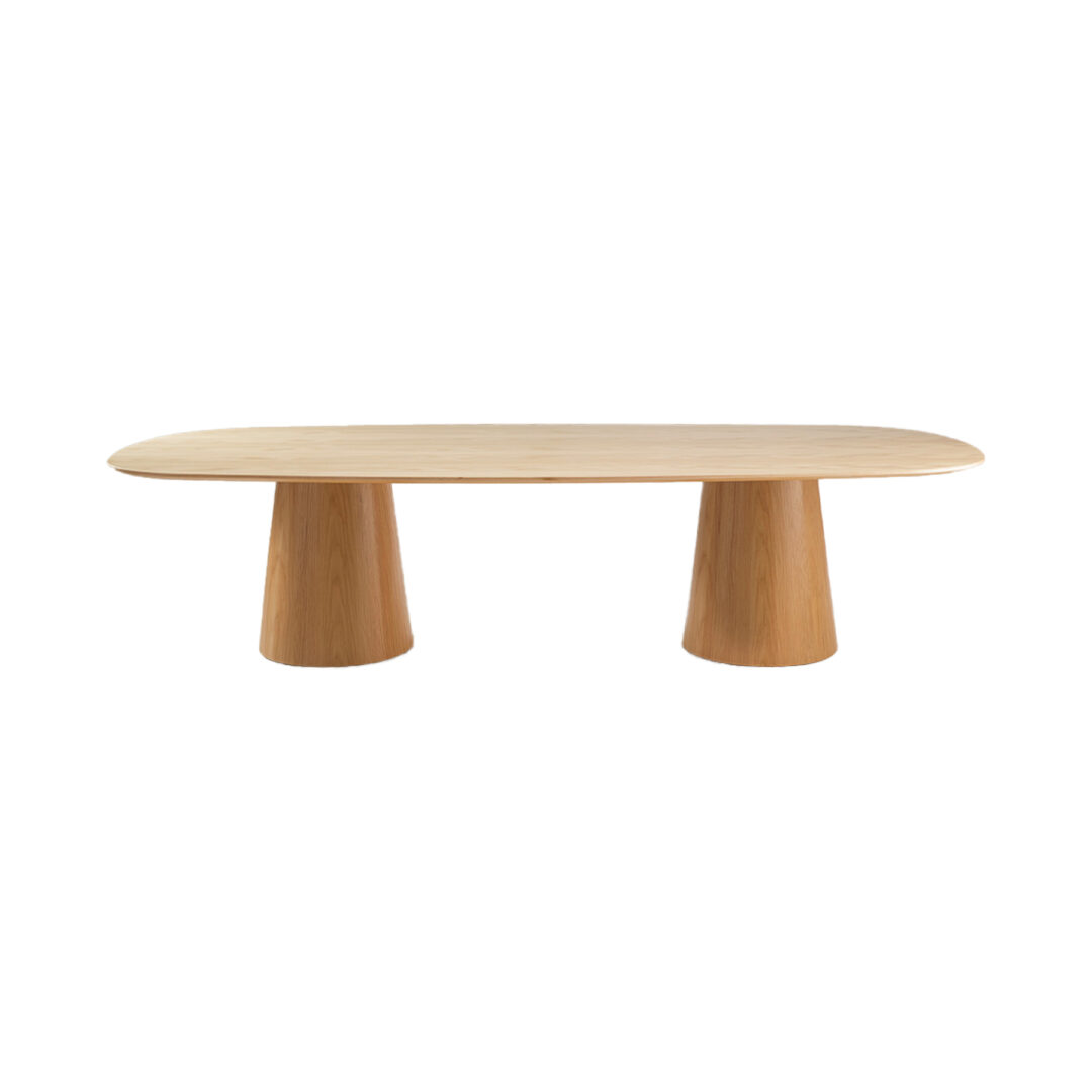 Liqueur Elliptical Table with Twin Pedestal Bases