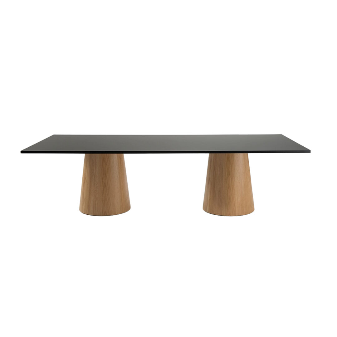 Liqueur Rectangular Table with Twin Pedestal Bases