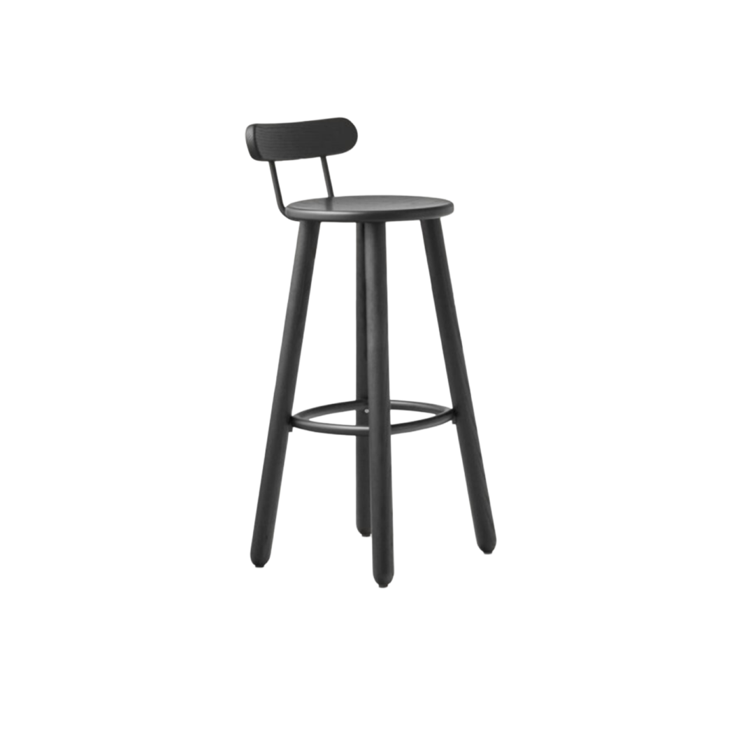 Okidoki 4-Leg High Stool + Backrest