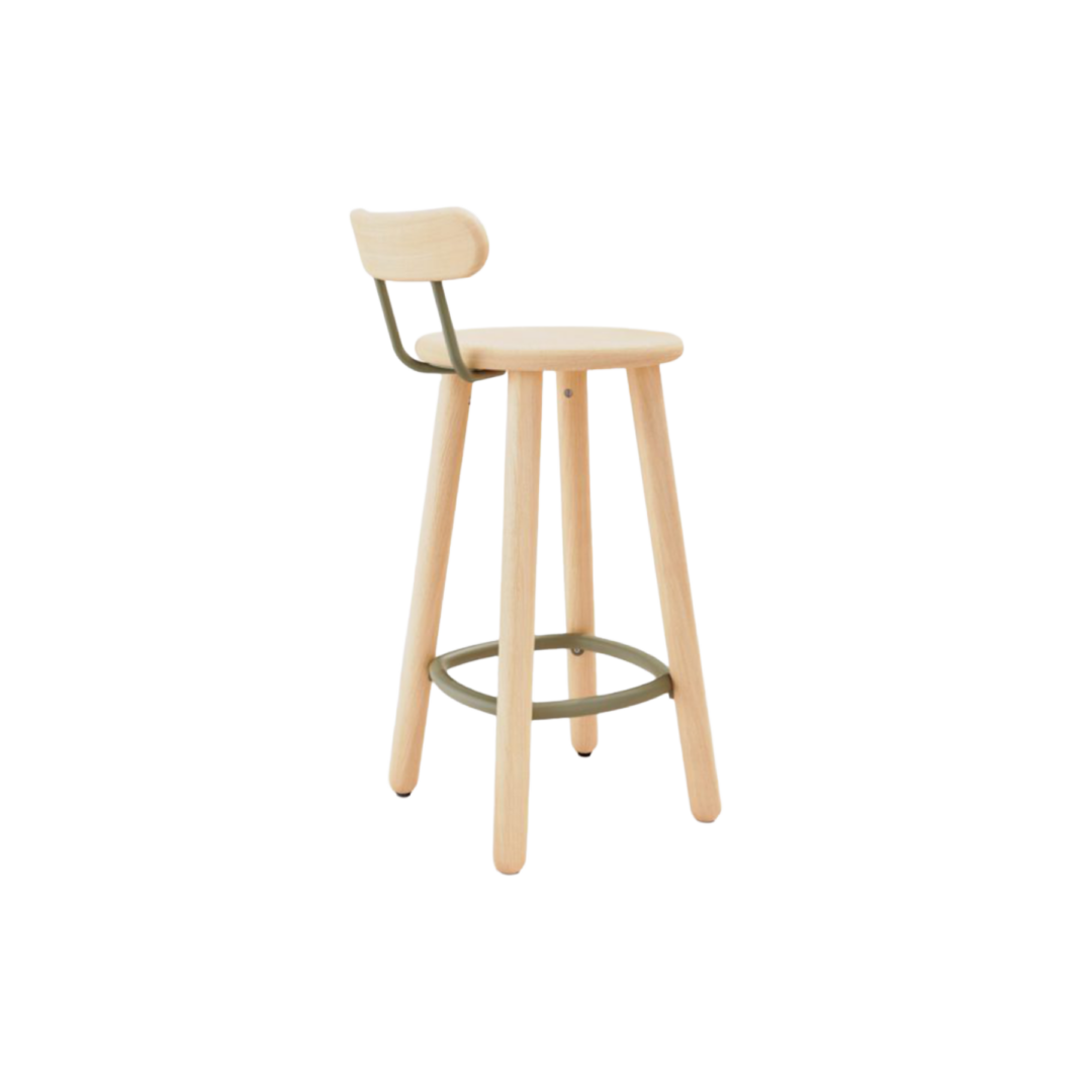 Okidoki 4-Leg Mid Stool + Backrest