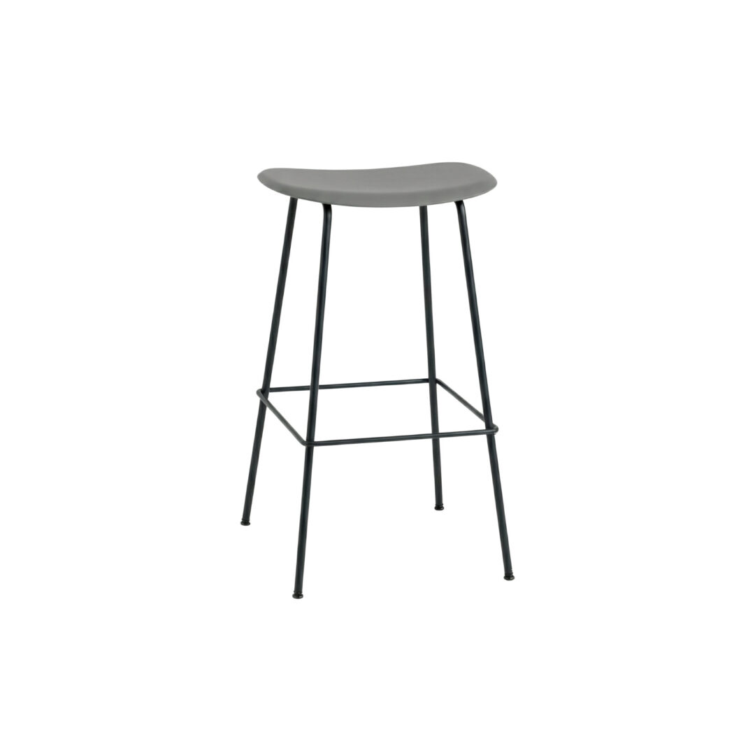Fiber Bar Stool 75cm, Tube Base, Upholstered