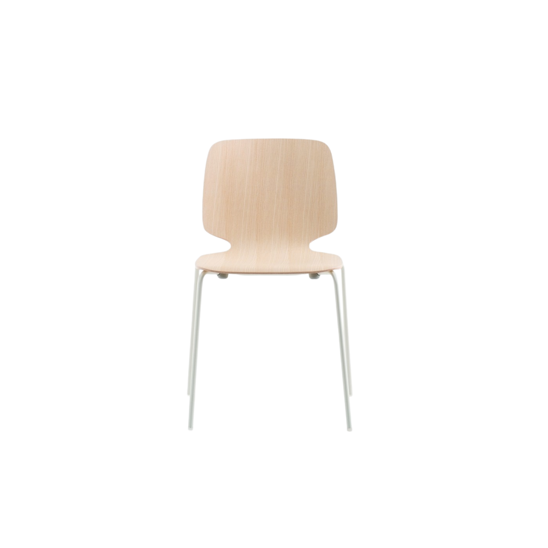 Babila Timber Chair with Steel Legs