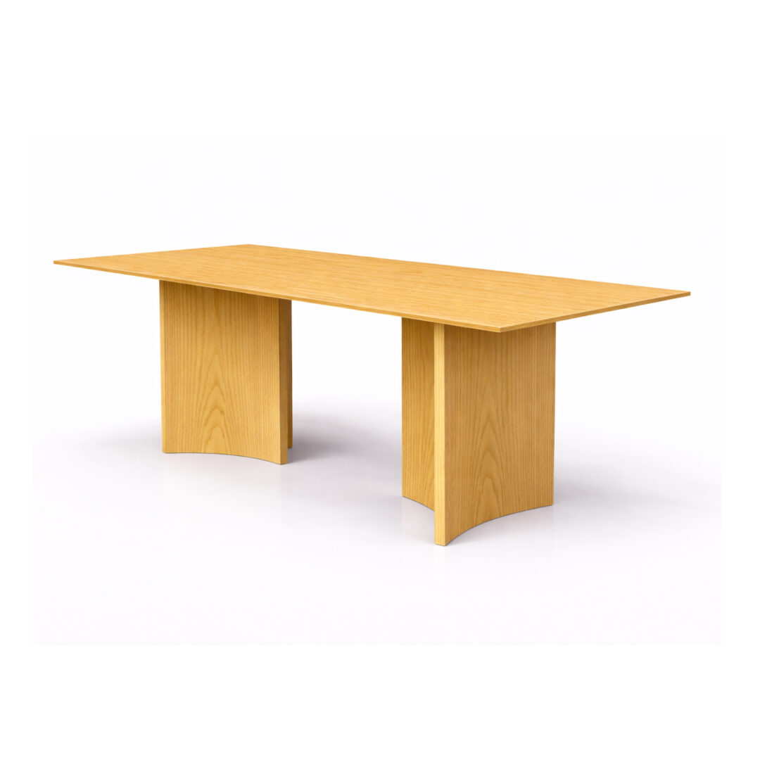 Crevasse Rectangular Dining Table with Twin Pedestal Bases
