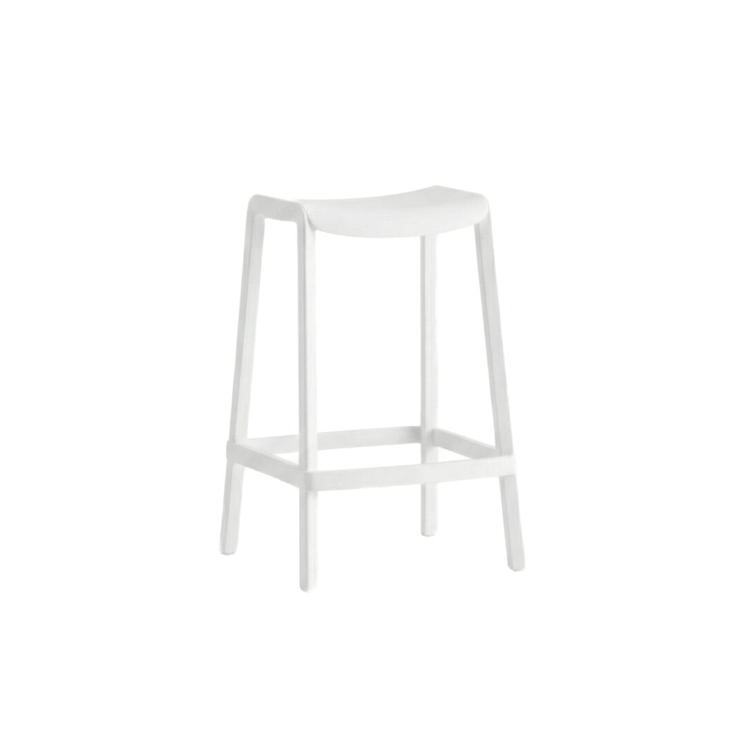 Dome-Counter-Stool-Without-Backrest-White
