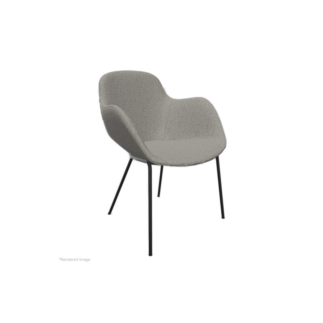Sheru-Chair-with-arms-Gaia-Platin-Matt-Black-Metal-Legs