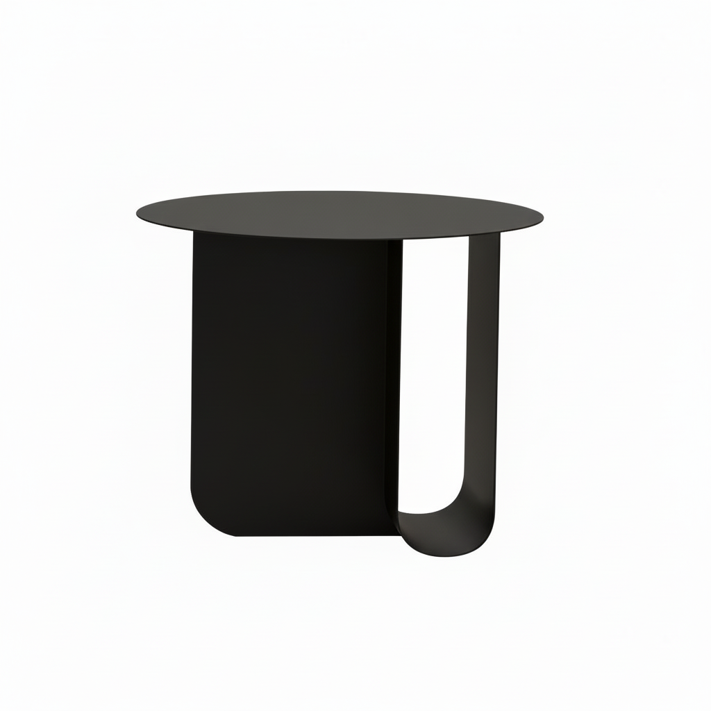 U Coffee Table 50cm DIA, Pitch Black