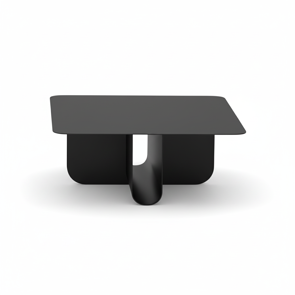 U Coffee Table 75cm W 30cmH, Pitch Black-1102