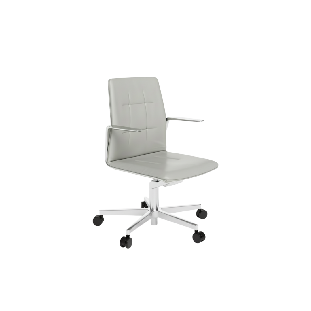 Leadchair-EVO-Low-Back-Polished-Base-with-Plantin-Fabric