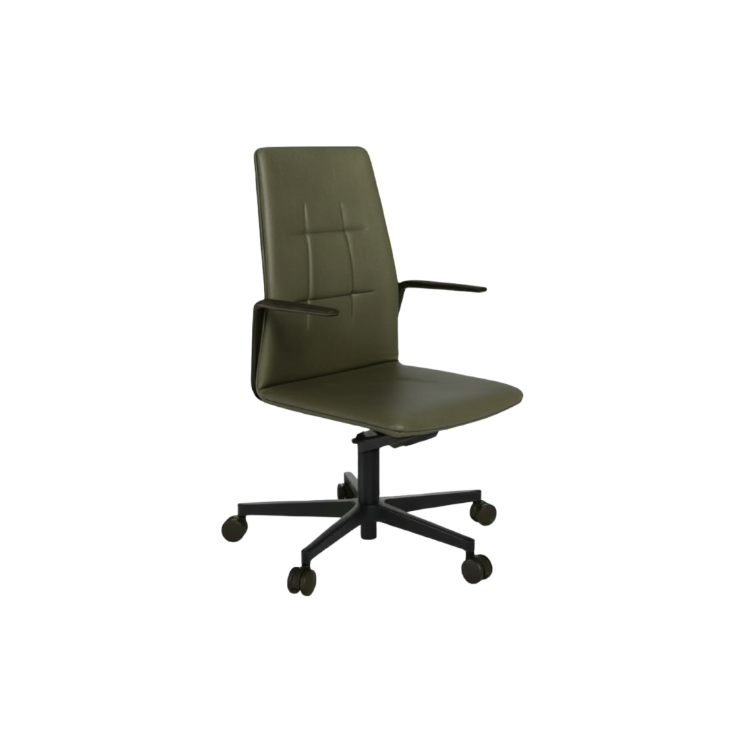 Leadchair-EVO-Mid-Back-Matt-Black-Base-with-Algae-Leather