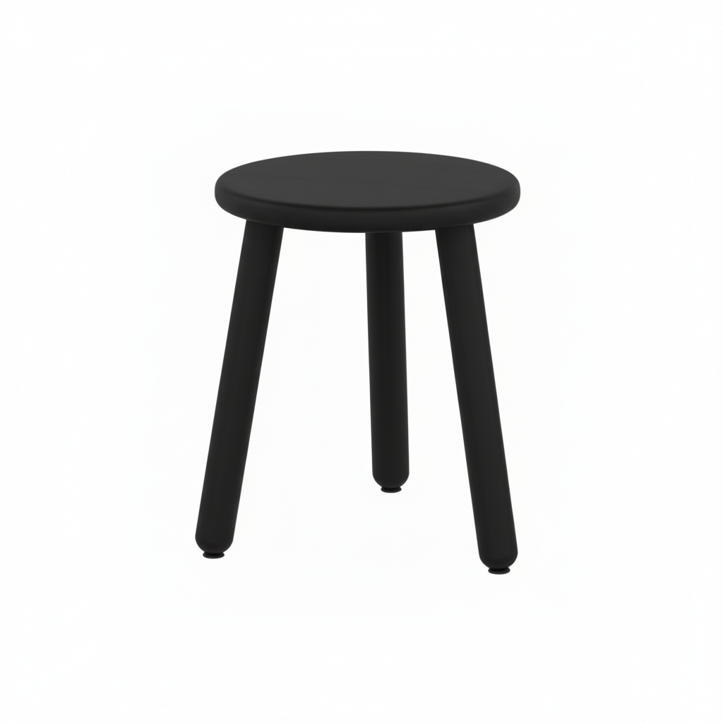 Okidoki-3-Leg-Low-Stool-Black-Painted