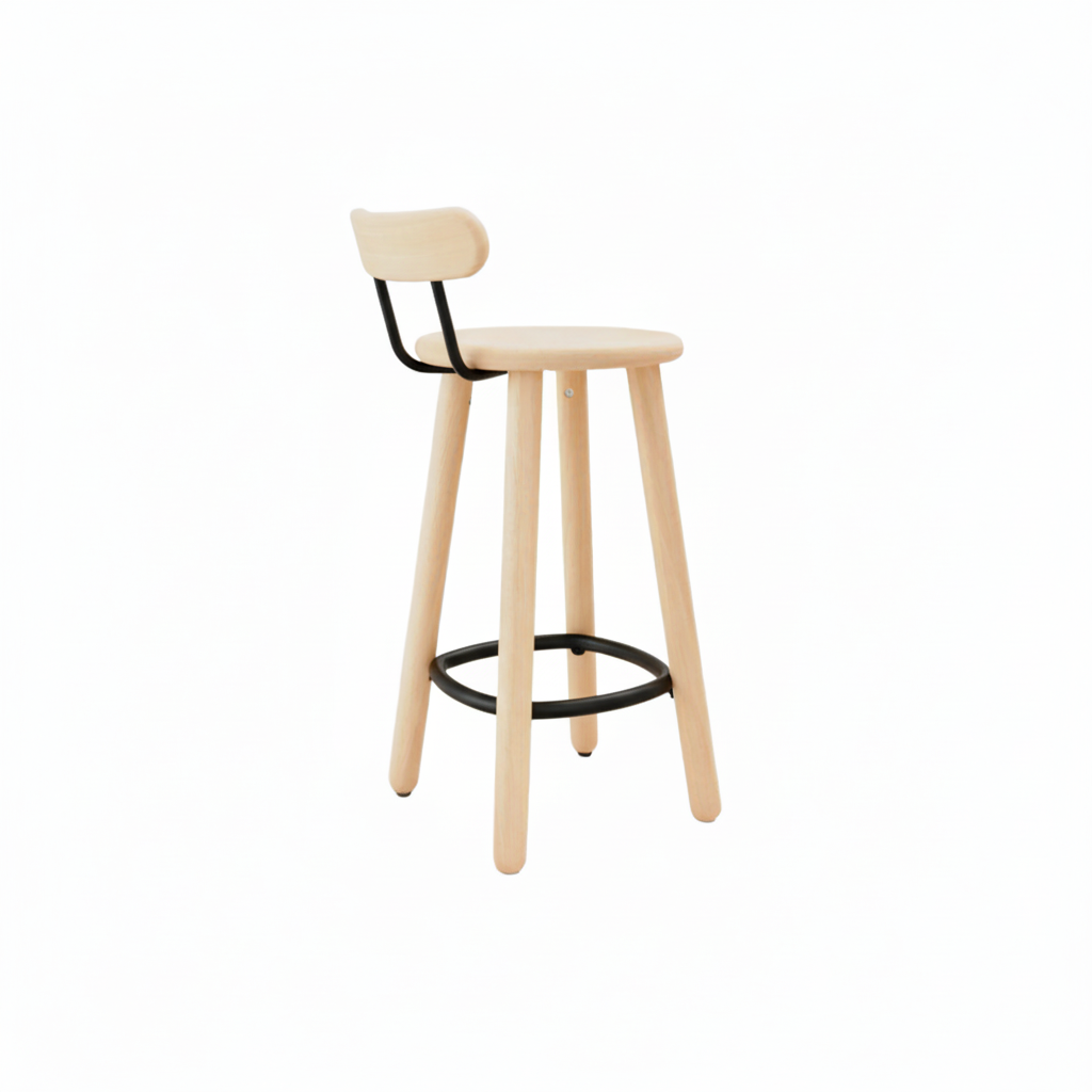 Okidoki-4-Leg-Mid-Stool-Backrest-Natural-Ash-Timber-Black