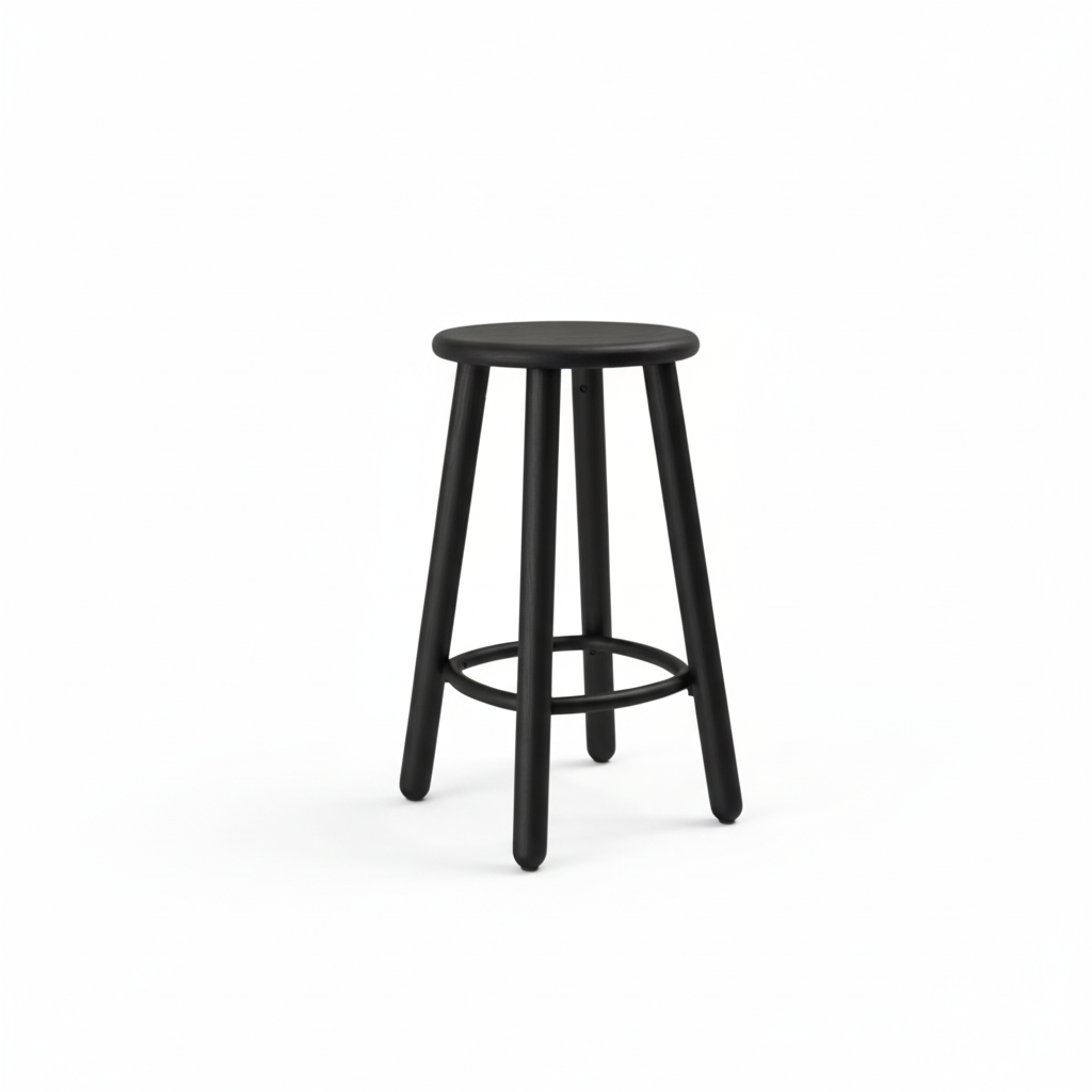 Okidoki-4-Leg-Mid-Stool-Footring-Black-Painted-Timber