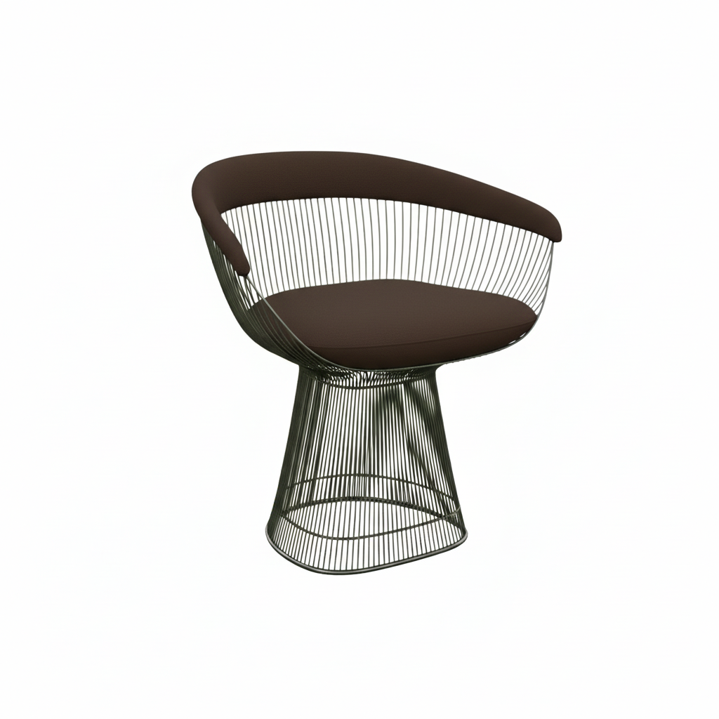 Platner-Side-Chair-Metallic-Bronze-Curly-Brown