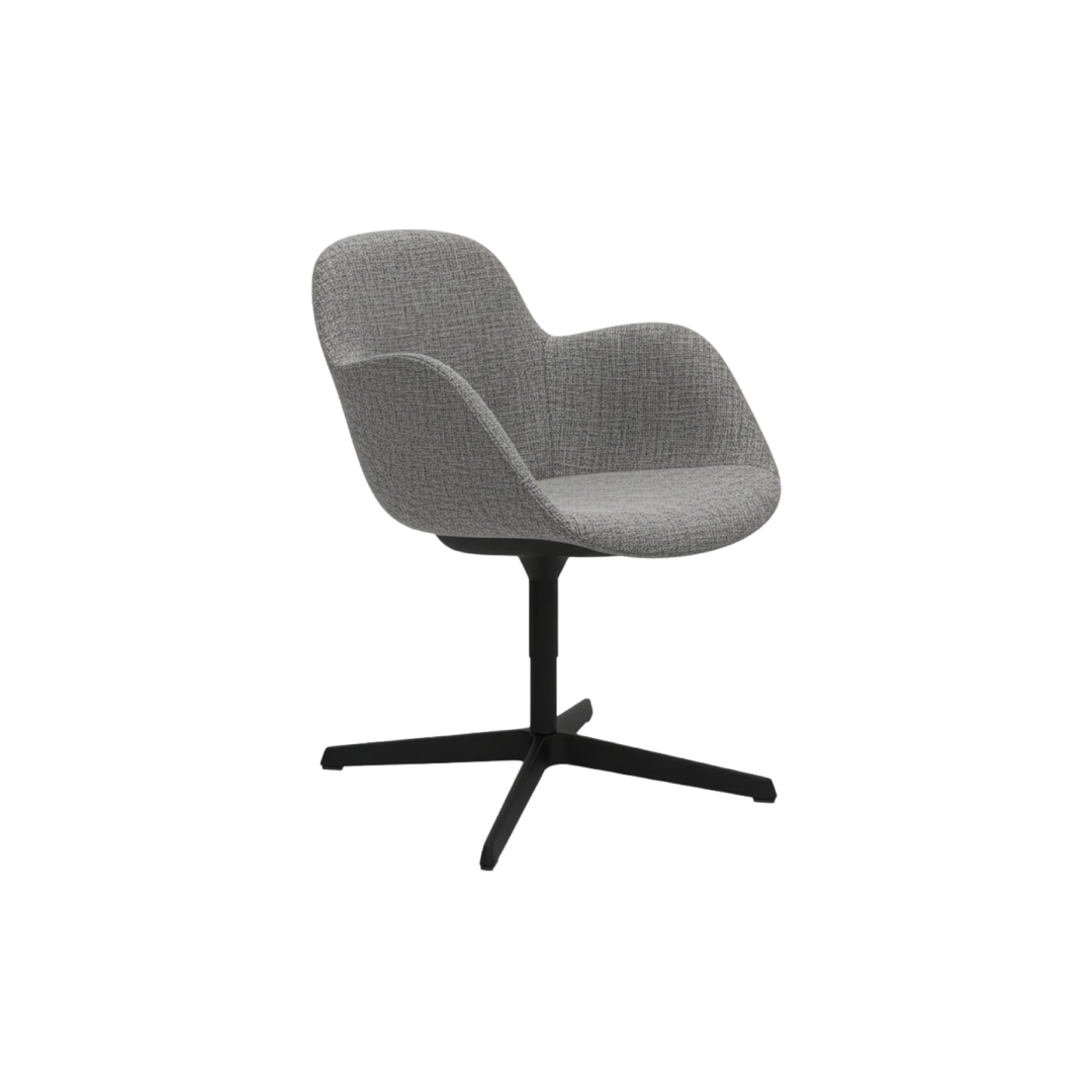 Sheru-Armchair-4-Star-Swivel-Matt-Black-Base-with-Silver-Fabric-Formal-Upholstery