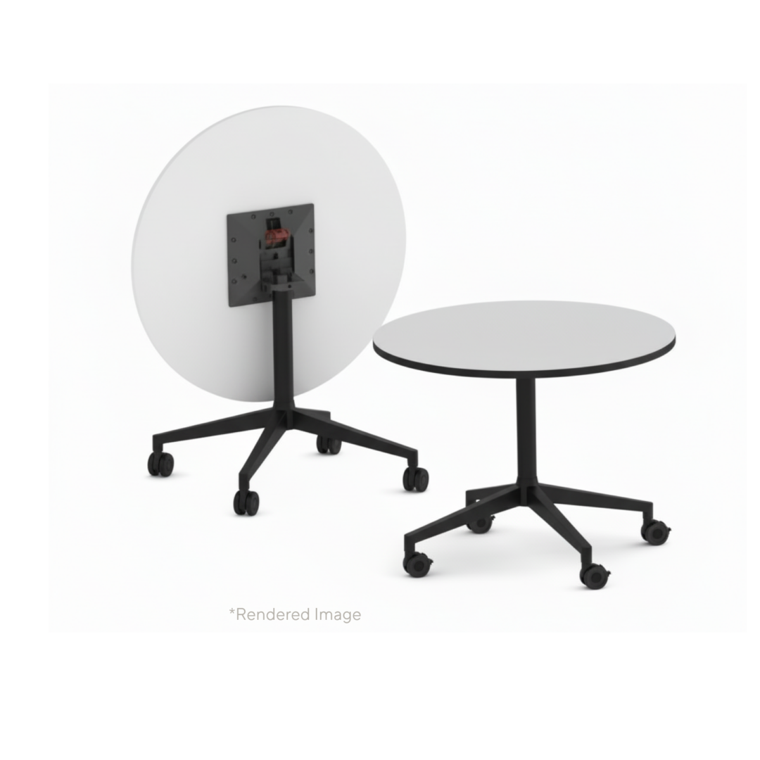 U.R-4-Star-On-Castors-Folding-Table-Black-Legs