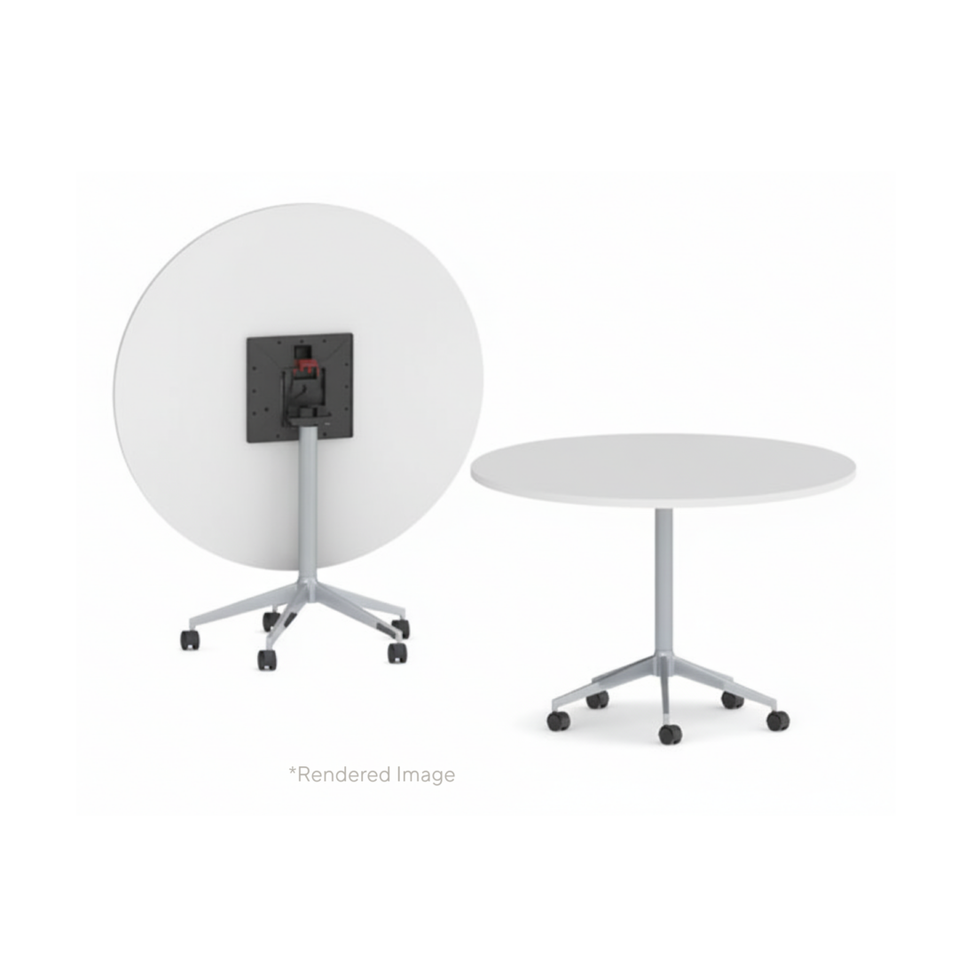 U.R-5-Star-On-Castors-Folding-Table-Chrome-Leg