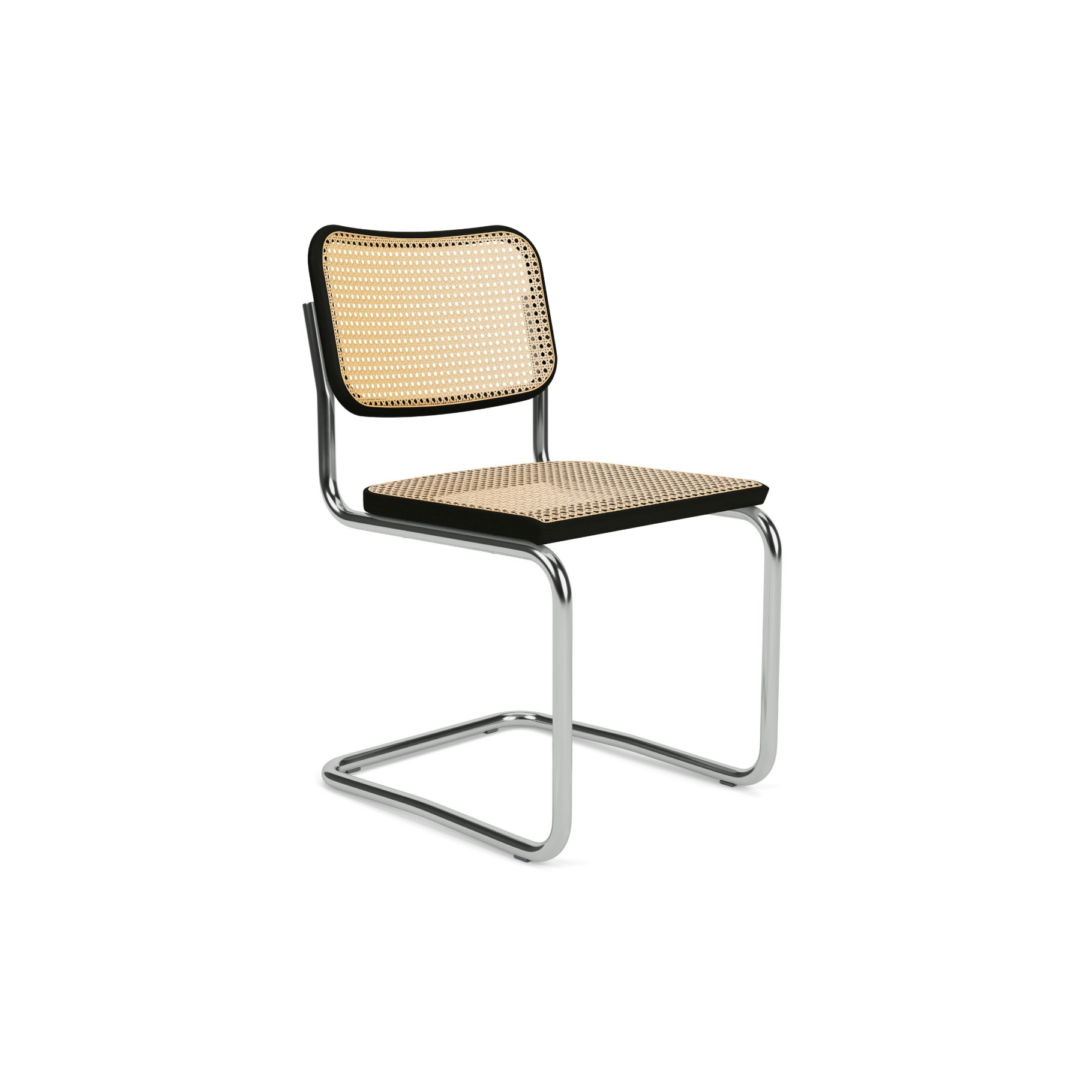 Cesca-Chair-without-Arms-Chrome-Ebonized-Beech