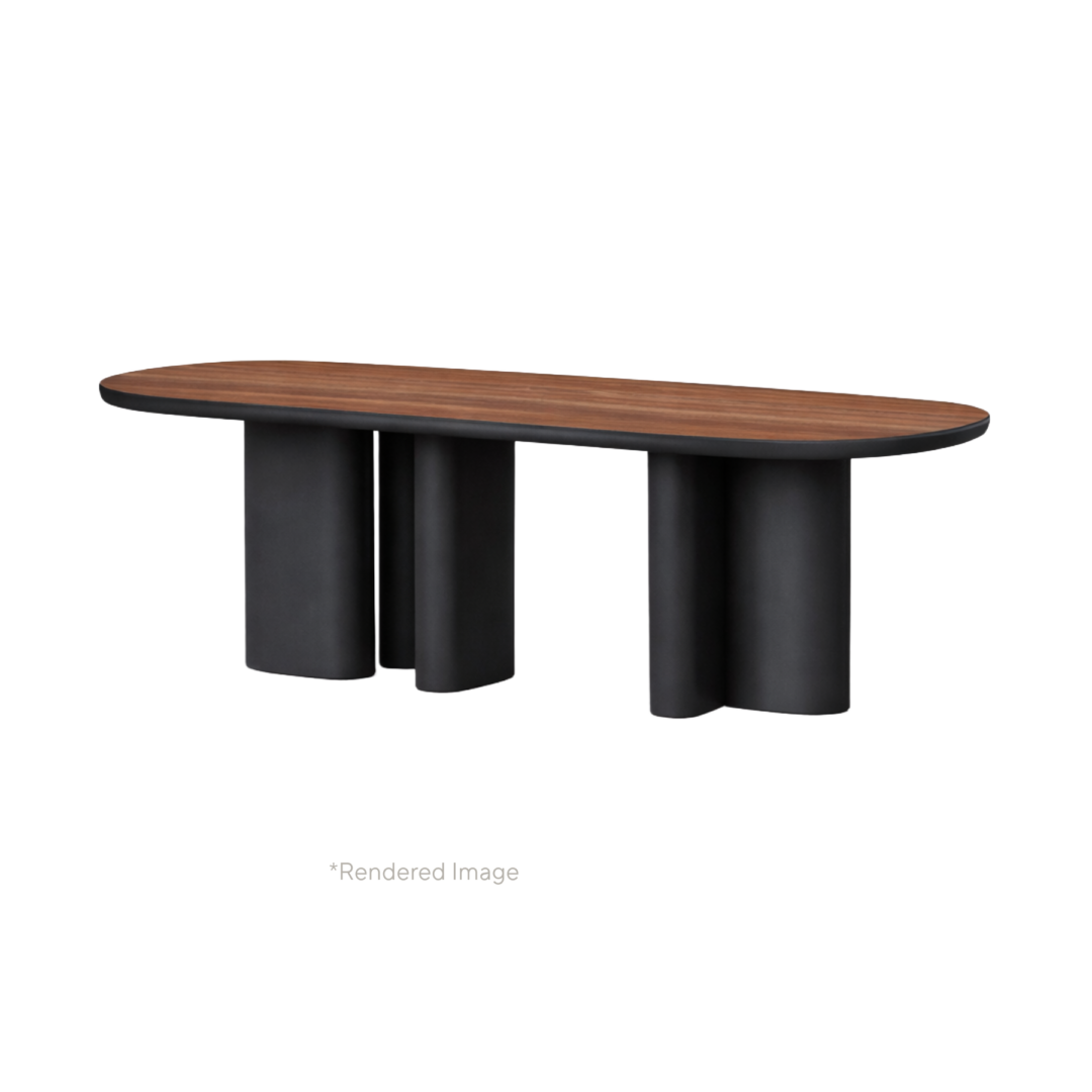 Bonbon-3-Legs-Rectangular-Dining-Table-Canaletto-Walnut-Top-with-Antracite-Legs