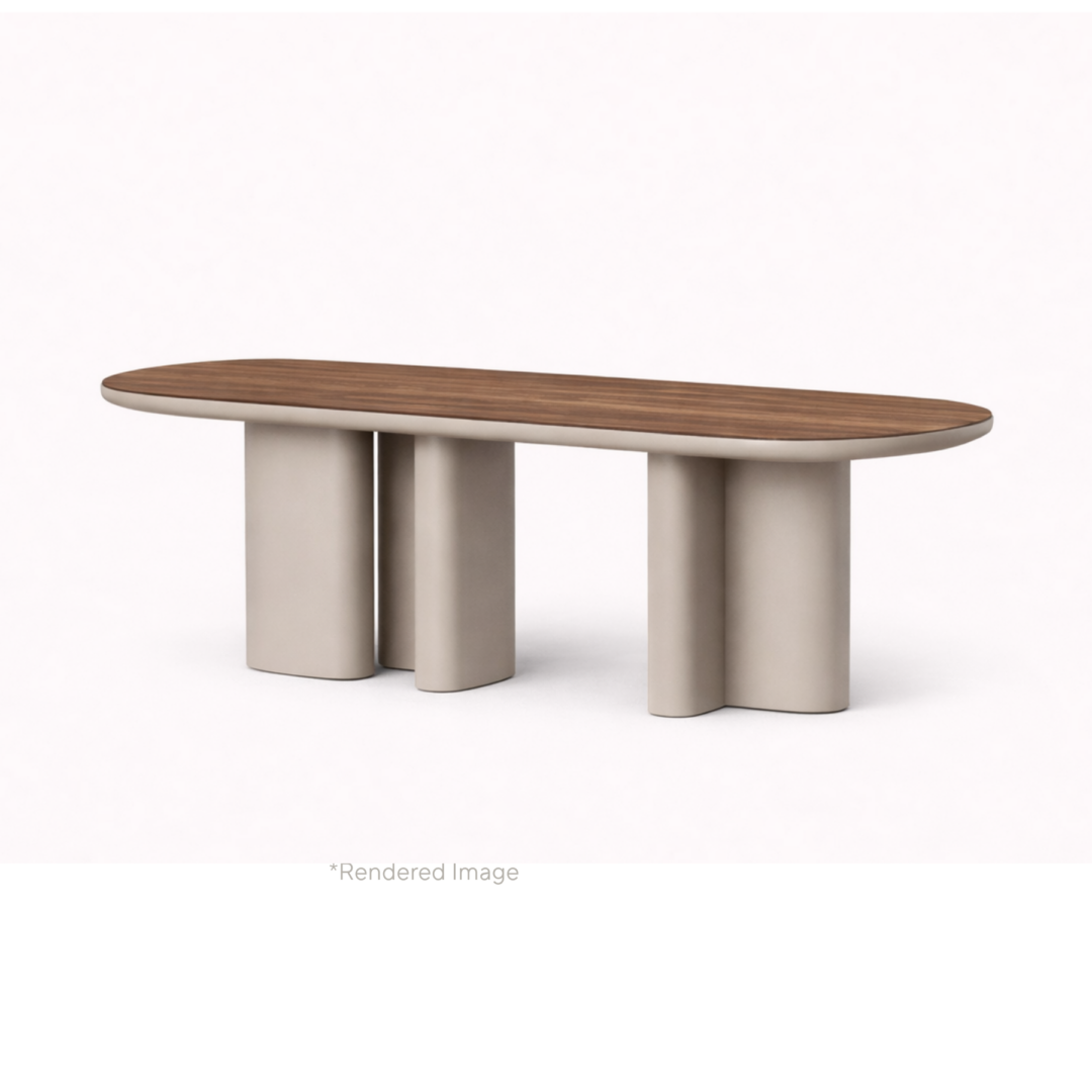 Bonbon-3-Legs-Rectangular-Dining-Table-Canaletto-Walnut-Top-with-Grigio-Seta-Legs
