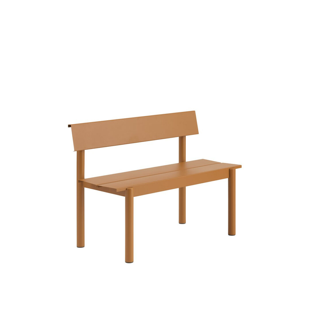 Linear Steel Bench with Backrest Image