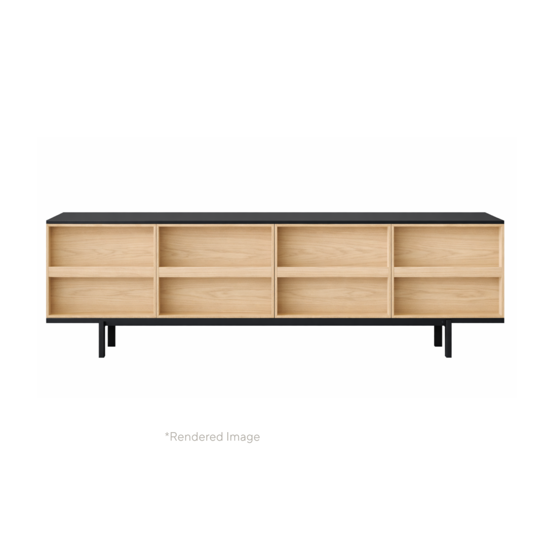 Ramblas-Sideboard-Lacquered-Antracite-with-Flamed-Oak-Wood-Doors