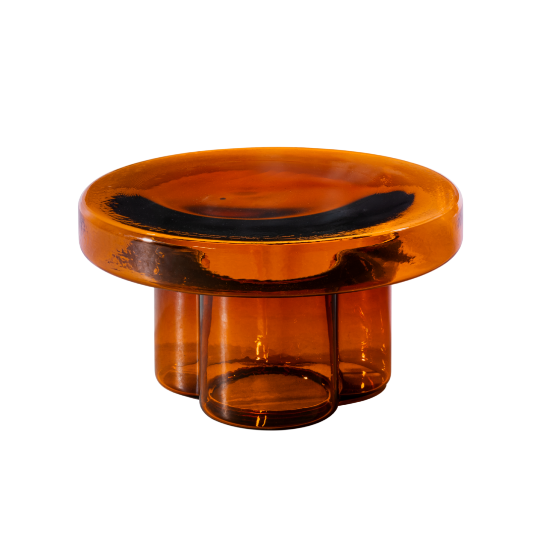 Soda-Side-Table-Amber-Blown-Glass-O38cm